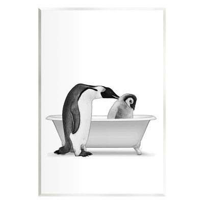 «Penguin & Chick Bathroom Tub» par Annalisa Latella, impression