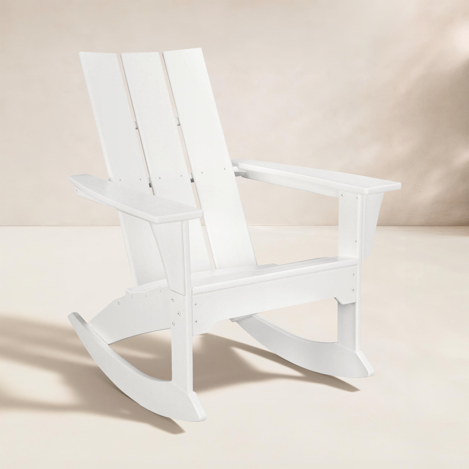 POLYWOOD® Modern Rocking Adirondack Chair, White