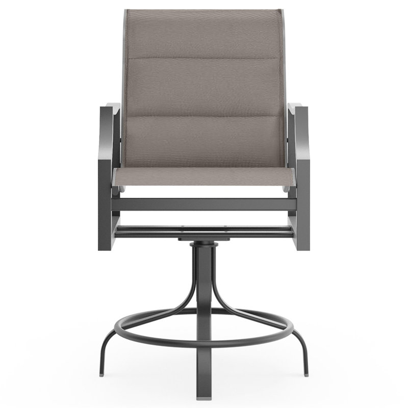 Woodard Belden Padded Sling Swivel Counter Stool - Thumbnail 3