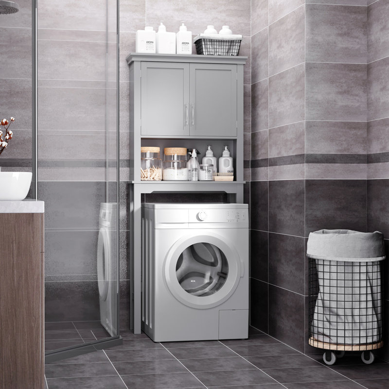 Armoire de rangement moderne au-dessus de la toilette