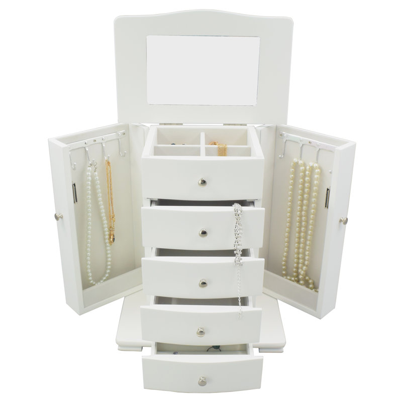 Wood Jewelry Box +, White