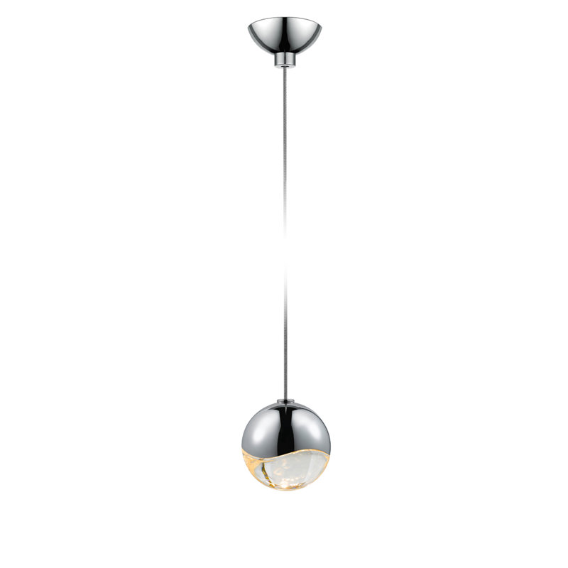 Luminaire suspendu sphère 1 lumière DEL Grapes ™, Chrome poli, H 2,5 po x l 2,5 po x P 2,5 po