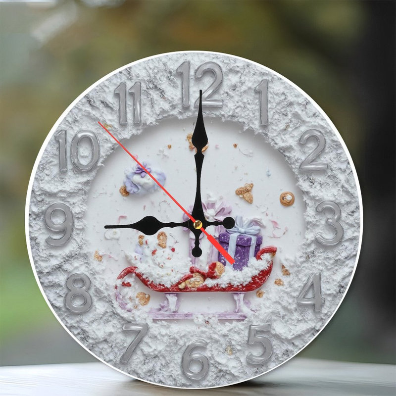 Christmas-Clock-With-Sleigh-And-Gifts