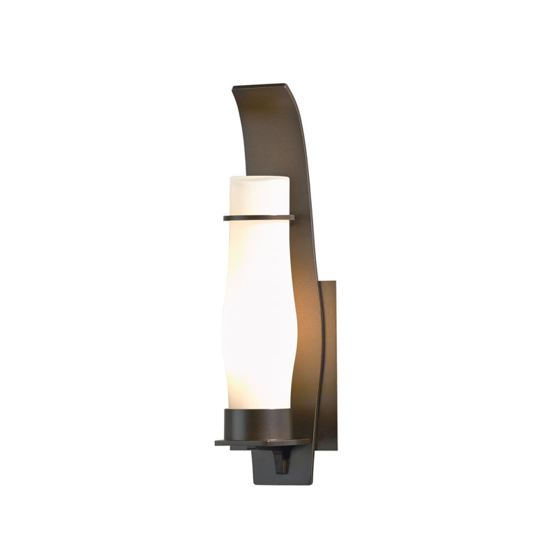Applique murale d'extérieur à 1 ampoule Sea Coast, Opale, H 18,6 po x l 4,8 po x P 5,2 po, Bronze