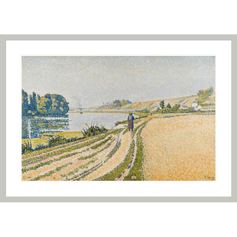 Herblay - The Riverbank par Paul Signac - Estampe numérique encadrée, H 29,41 po x l 41,5 po