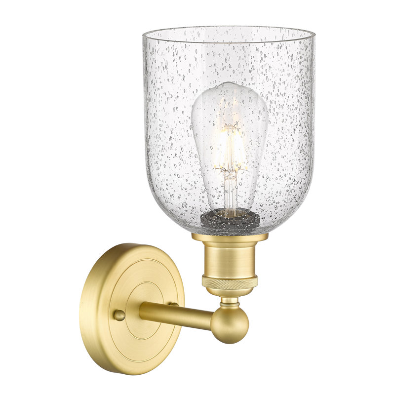 Applique murale 1 lumière 6 "Edison Allysson, Bullé, Or satiné