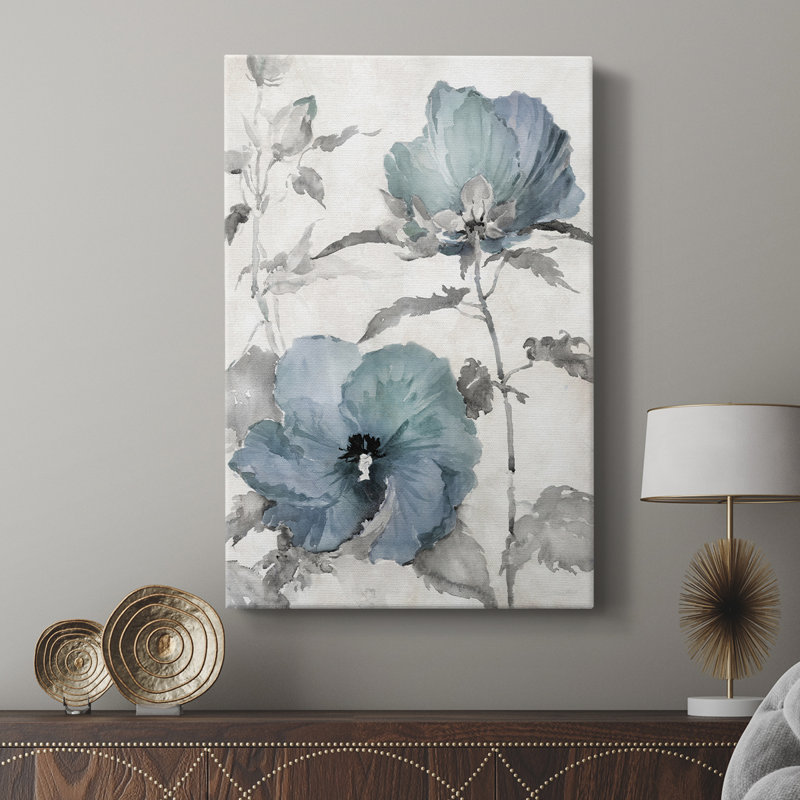 Cottage bleu I - galerie Cavas sur mesure, H 18 po x l 12 po