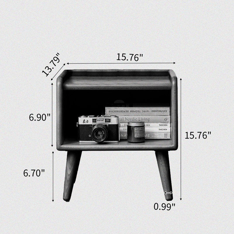 Table de chevet en bois massif Antanas