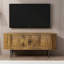 Meuble télé, console de télévision moderne 47 po avec compartiment de rangement et porte coulissante, centre de jeu avec armoire de jeu-131636674