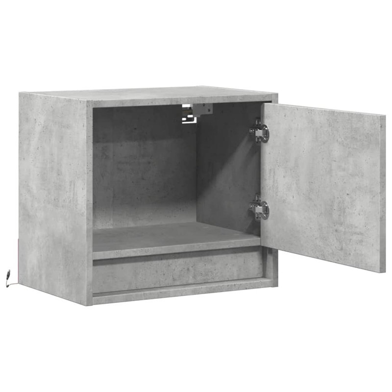 Daeshia 45cm W Manufactured Wood Bedside Table, Concrete Grey