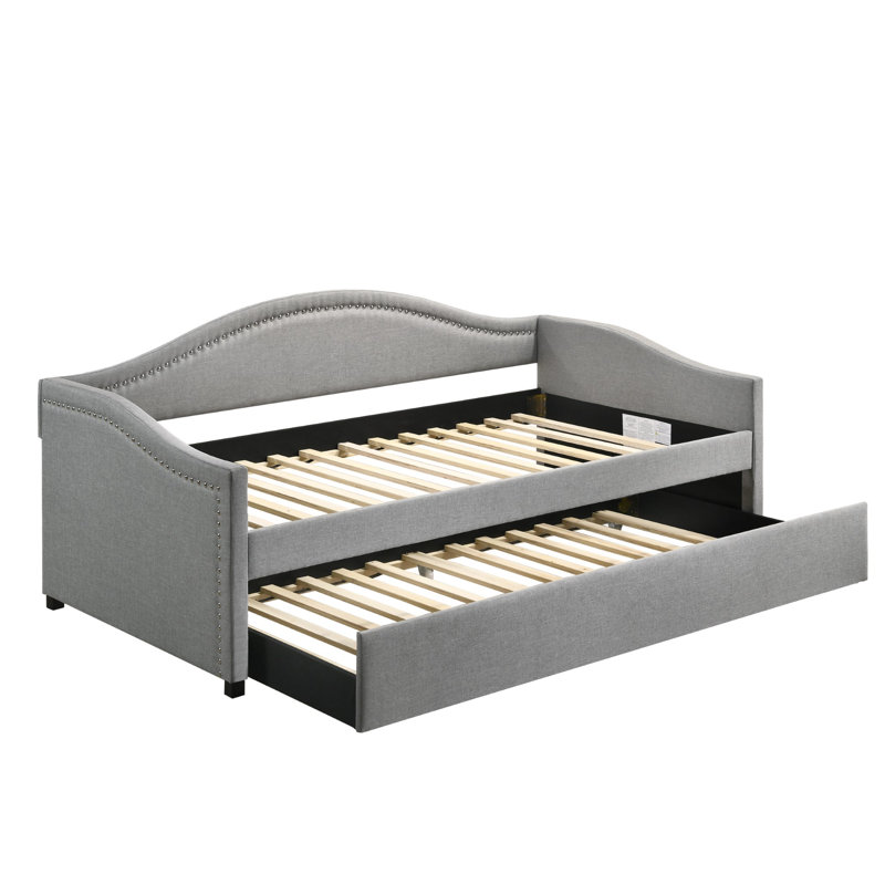 Anslem Upholstered Daybed, Smoke Linen