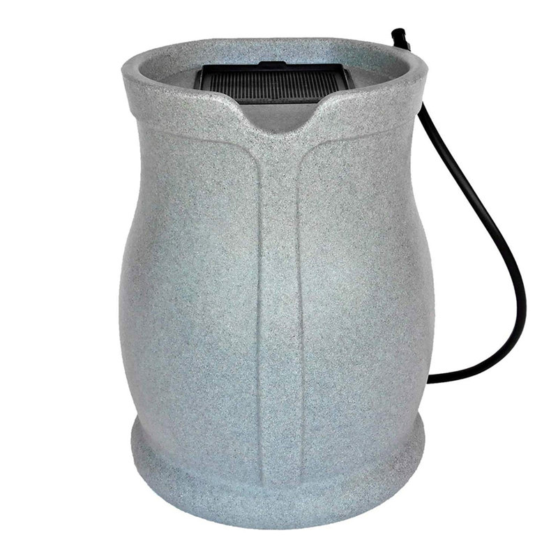 FCMP Outdoor RB-CAT Catalina 45 Gallon Water Rain Catcher Barrel, Light Granite