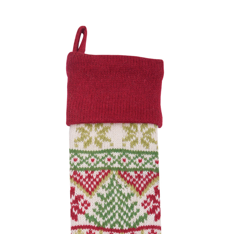 Holiday Tree Knit Stocking