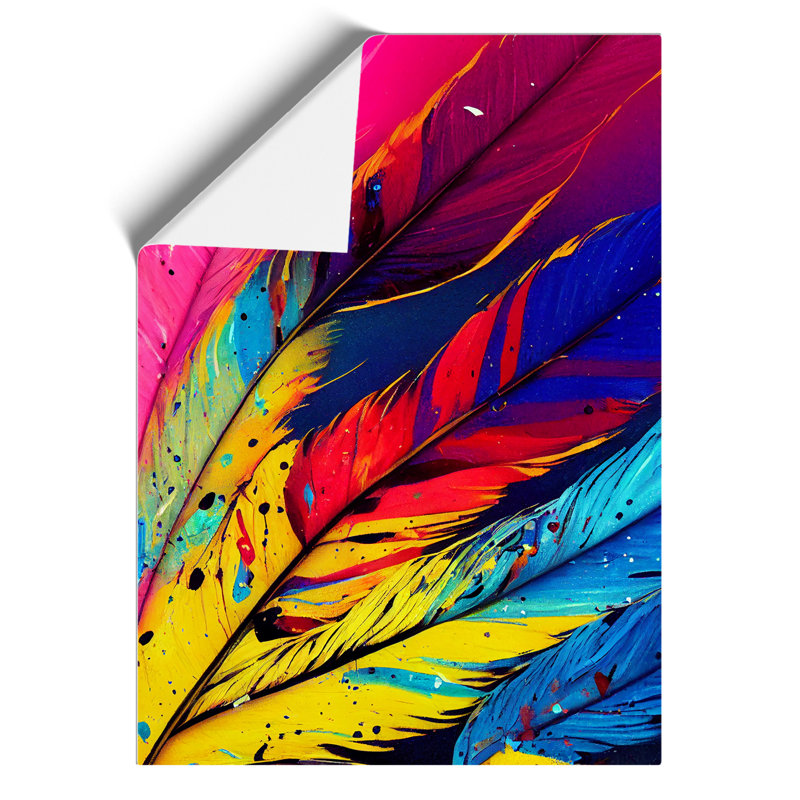 Splashed Feathers No.3 Abstract - Wall Art, Paper, 29.7cm H x 21cm W, No Matte