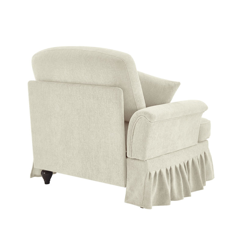 Sofa LSF Chenille W/1 Pillow -Beige White, Beige/White