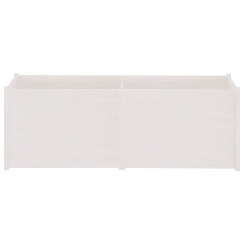 Wood Pot Planter, 27.6" H x 78.7" W x 19.7" D, White