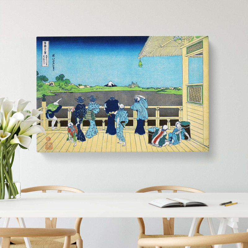 View Of Mt. Fuji From Sazai Hall by Katsushika Hokusai - Wrapped Canvas Painting, 40cm H x 60cm W x 3cm D