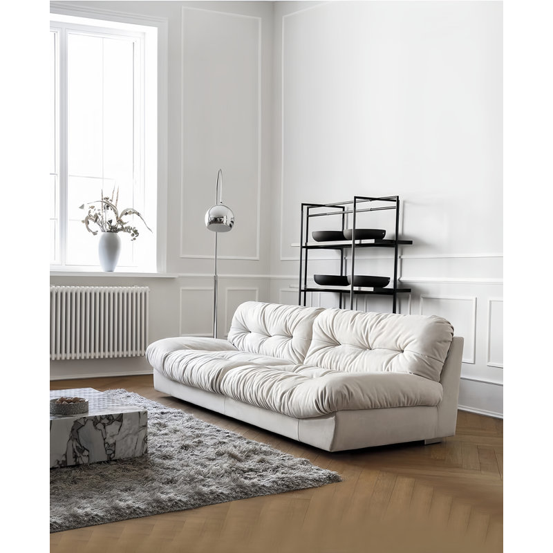 Canapé moderne de 87,7 po avec coussin blanc Samana