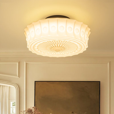 French Vintage Dimmable LED Schoolhouse Semi Flush Mount