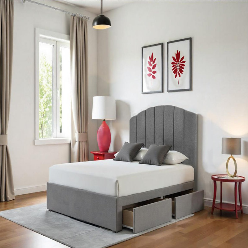 Upholstered Bed with Mattress, Single (3')