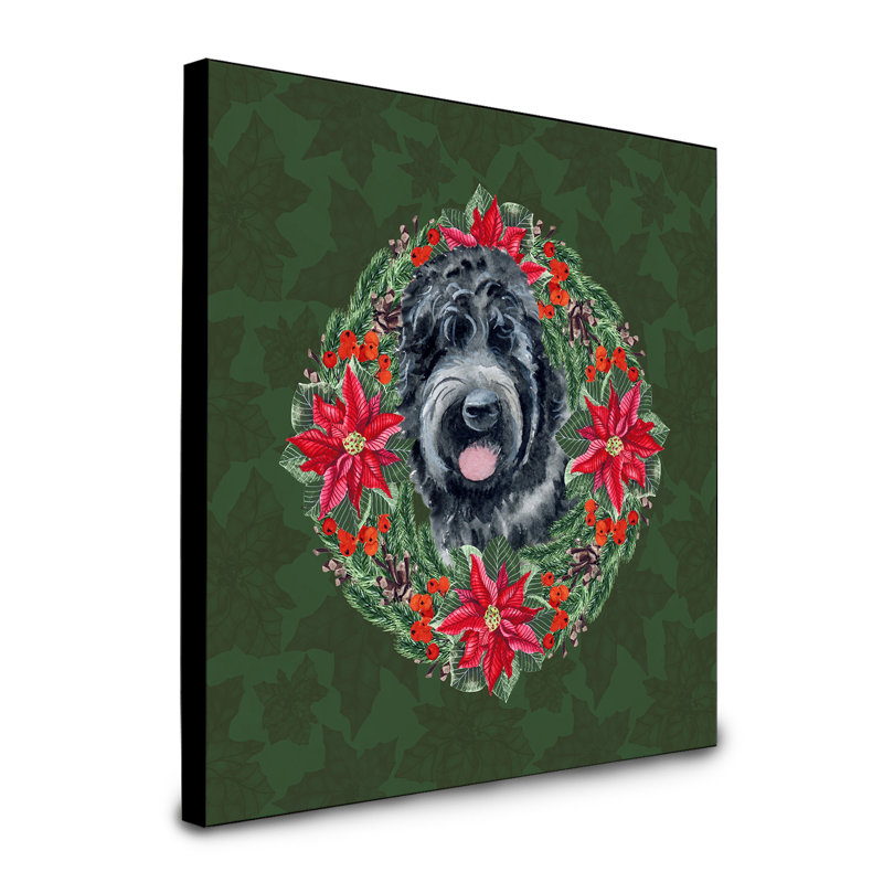Panneau mural d’art à couronne poinsetta Fabrienne, Terrier russe
