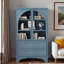 Armoire de rangement vitrée avec 2 tiroirs et tablettes réglables