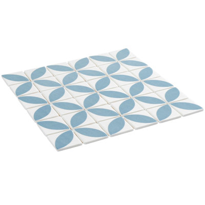 Motivo 2 po x 2 po Carrelage mural mosaïque en verre à motif floral