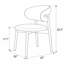 Chaise de salle à manger rembourrée de couleur cognac, dossier incurvé, structure en hévéa massif et accoudoirs en bois-896479335