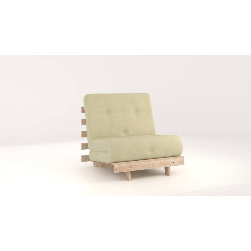 Chenango 75cm Upholstered Futon Chair, Cream