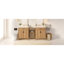Meuble-lavabo de 60 po en bois avec cadre en bois massif, 4 portes à fermeture douce, 2 tiroirs rabattables, tablette réglable, armoire de rangement moderne