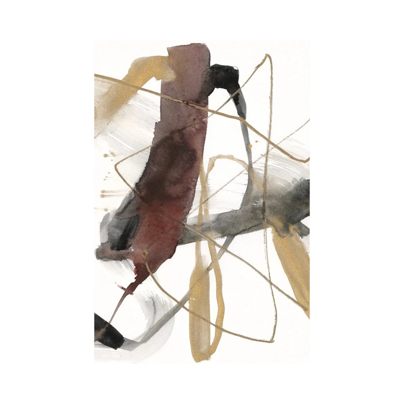 Burgundy Interjection II 1 Piece Wrapped Canvas Painting, 20.32 cm H x 30.48 cm W