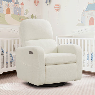 Fauteuil inclinable oscillant inclinable et pivotant de 36 po avec port USB Type-C et accoudoirs plus larges et double poche