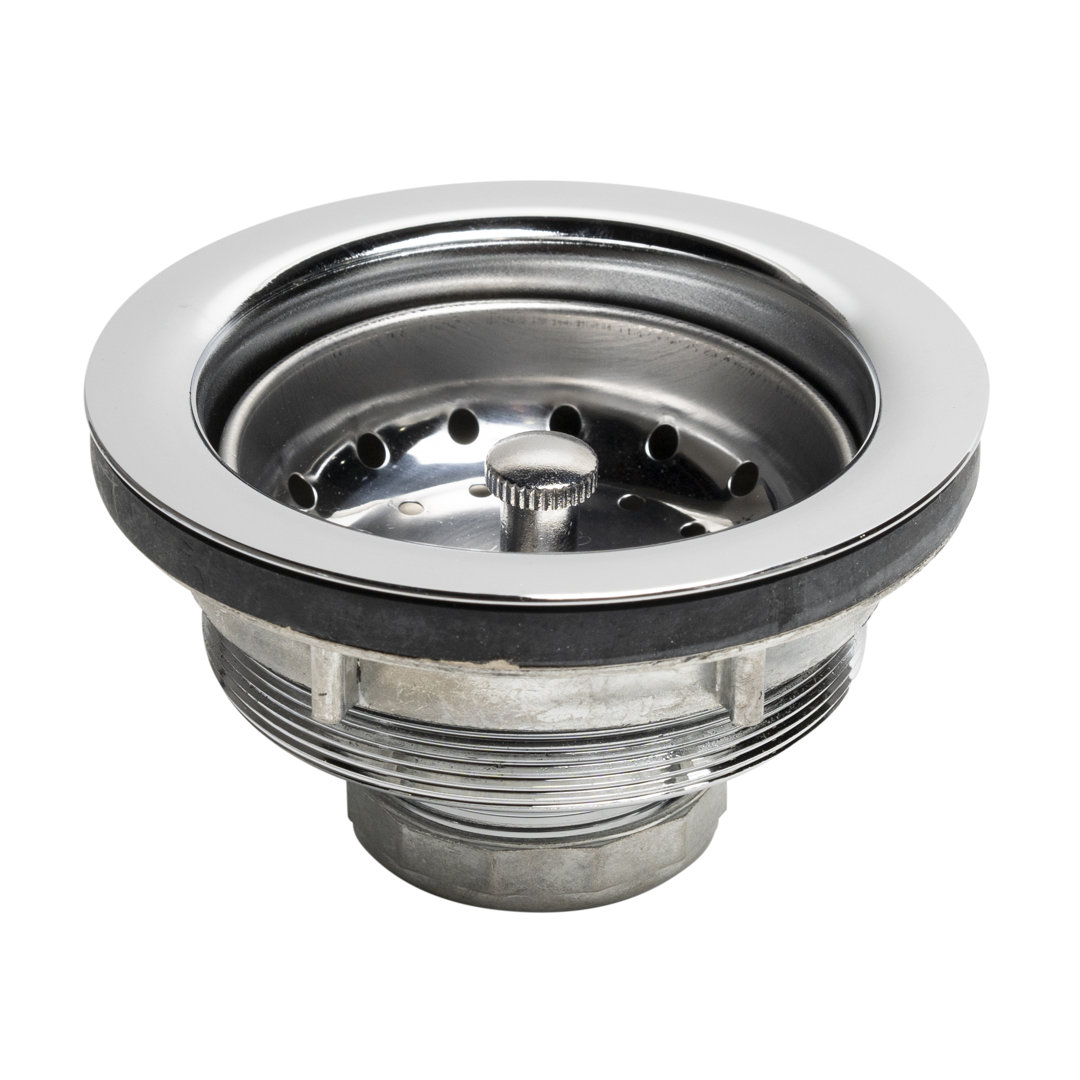 Sink Basket Strainer, Chrome Plated Brass Body and Tailpiece w/ Stainless Steel Basket Oatey