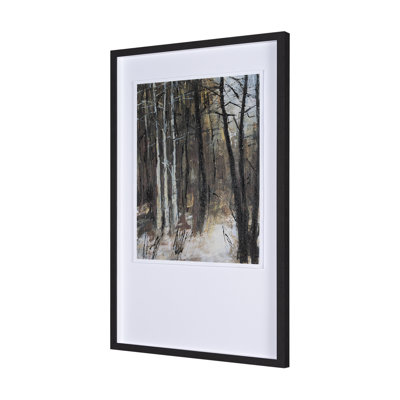 Forest View IV a Hand Embelished Textured Framed Art Print Matted under Glass