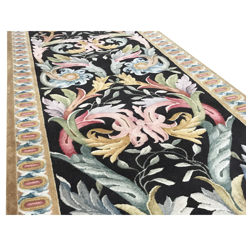 Hand-Knotted High-Quality Brown and Gold Runner