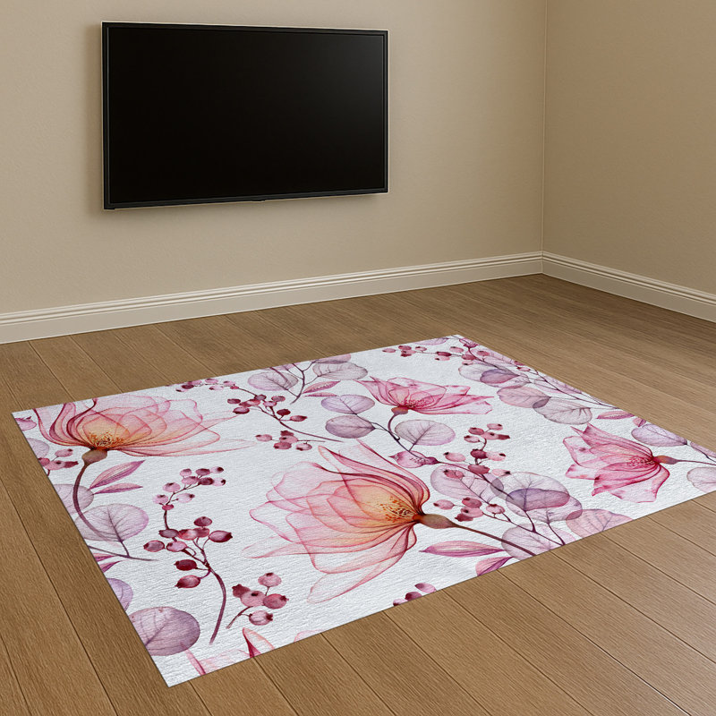 Floral Area Rug, Rectangle 140 x 200 cm