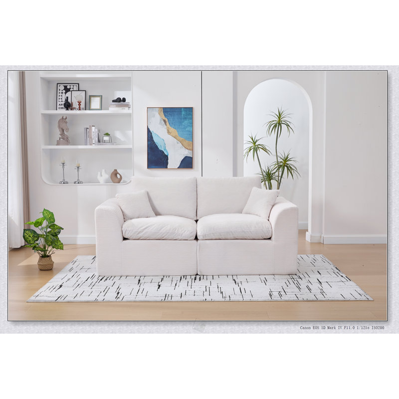Canapé modulaire modulaire Cloud, confortable et moderne 2 places avec housses amovibles pour un nettoyage facile et aucun assemblage requis