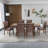 78.74''Rectangular Rubber Wood Dining Table for 6-8 with Wooden Trestle Pedestal Base,Mid Century