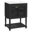 Bathroom Vanity with Ceramic Sink, Bathroom Cabinet with Two Soft-Close Drawers and an Open Shelf, Vintage Elegant Wave Design