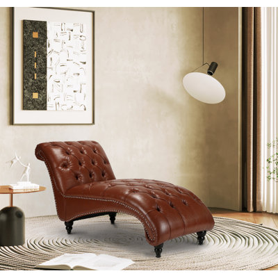 Ambar Faux Leather Chaise Lounge