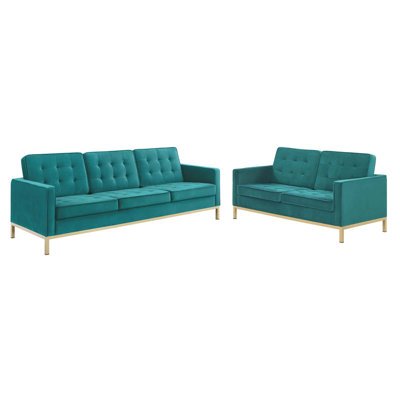 Loft Velvet Living Room Set