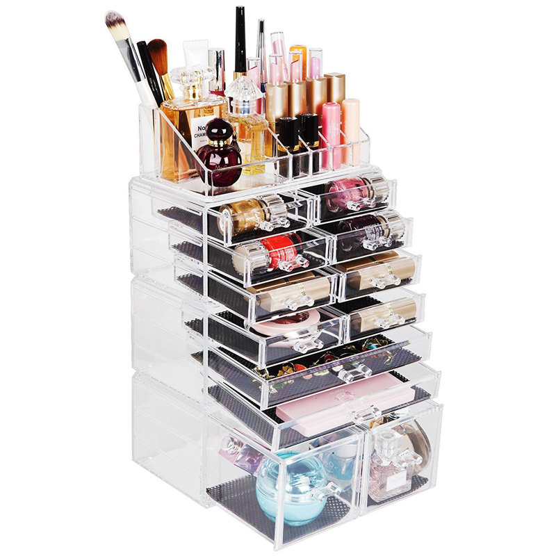 Organisateur de maquillage en acrylique Pollocksville, Transparent