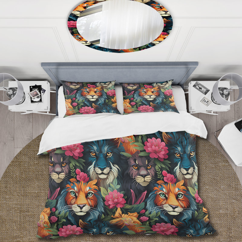 Ensemble de housse de couette Eclectic Lion Extravaganza - Eclectic, Housse de couette pour très grand lit et 2 très
