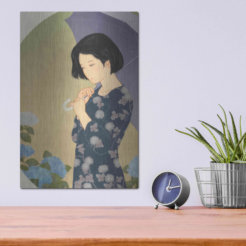 Ajisai »par Sai Tamiya, art mural en métal, H 16 po x l 12 po