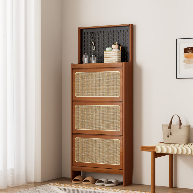 Rattan Shoe Cabinet For Entryway