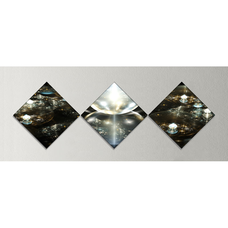 « golden water chutes on mirror », impression à multiples images sur toile
