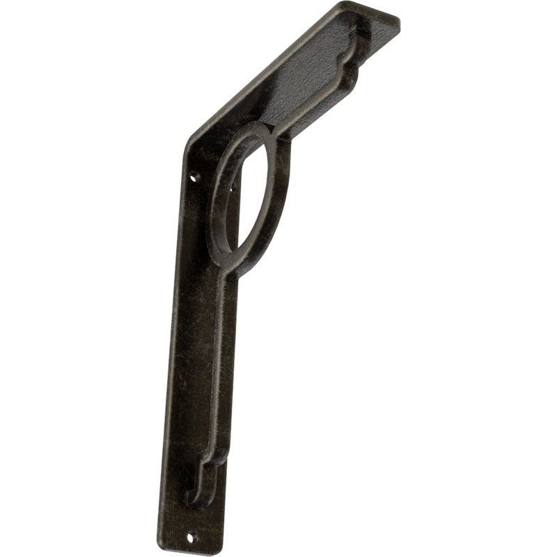 Support en fer forgé Maria, Argenté antique chaleureux, H 8 po x l 1,5 po x P 5,5 po