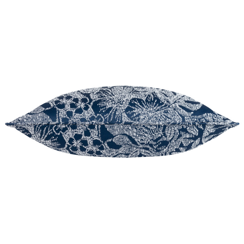 Alkea Floral Square Throw Pillow Cover, Blue