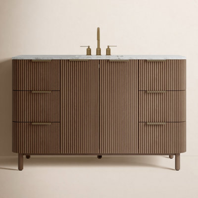 Kensington 54" Single Bathroom Vanity in Reeded Birch