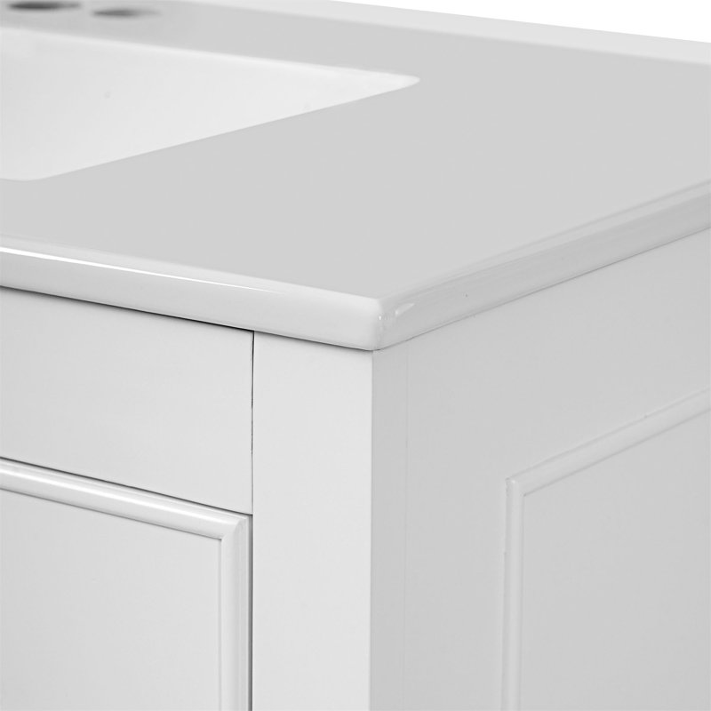 Bathroom Vanity With Ceramic Sink Combo, White